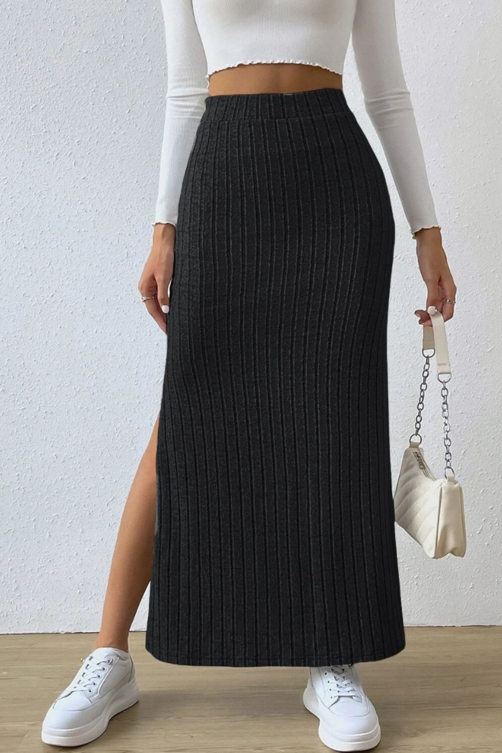 Slit High Waist Skirt