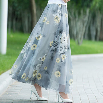 Floral Chiffon Skirt