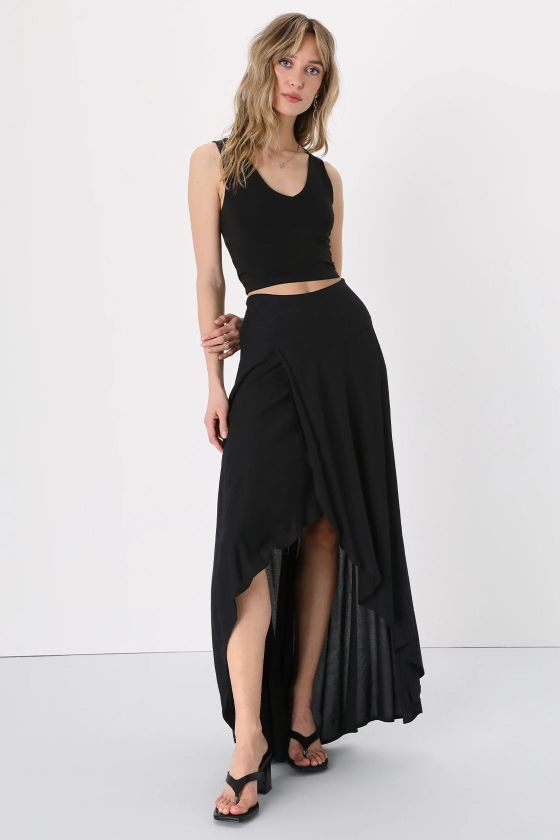 Black High-Low Skirt