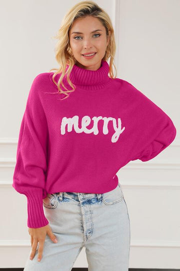 Merry Letter High Neck Sweater