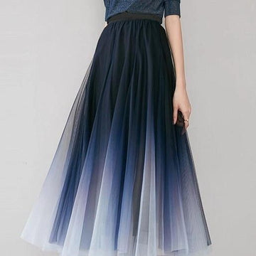 High Waist Pleated Midi Skirt