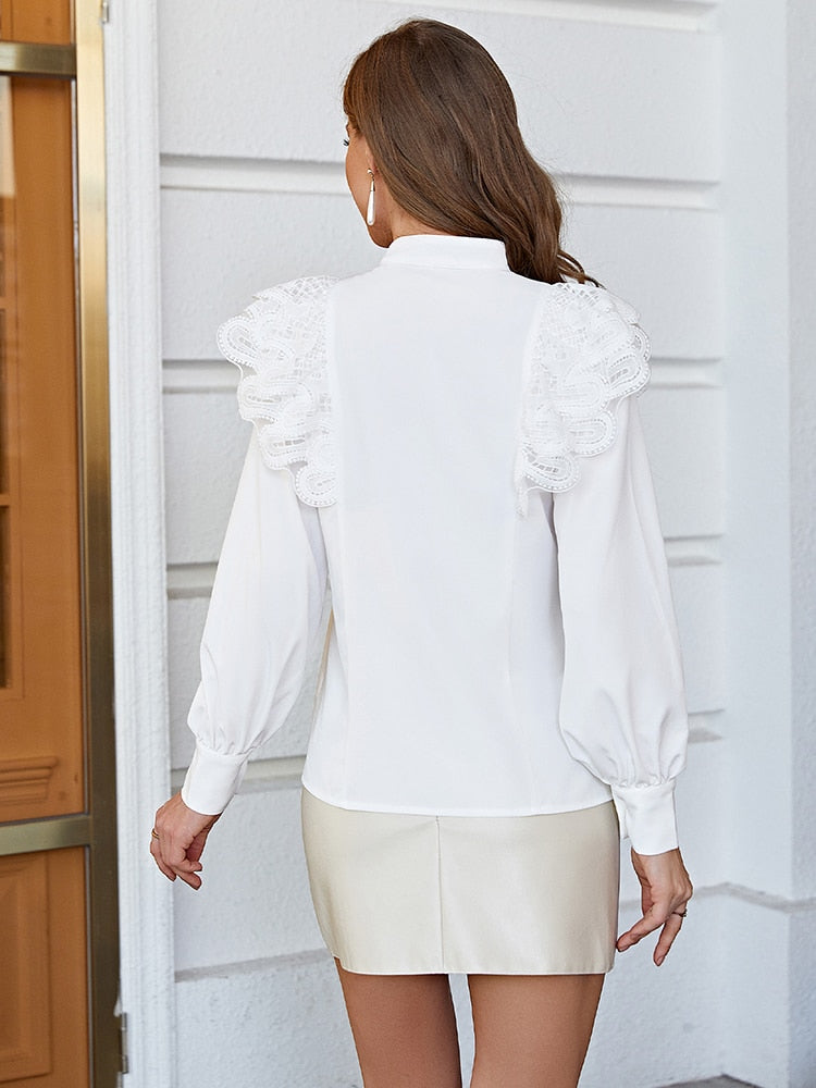 Vintage Elegant White Blouse