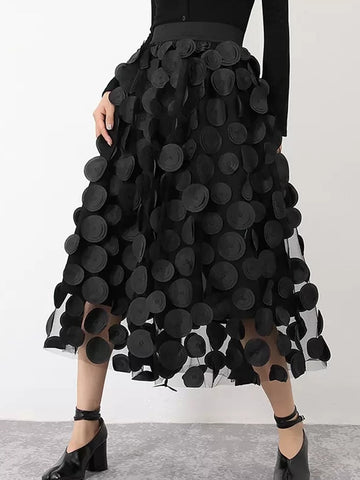 Black Tulle Long Skirt